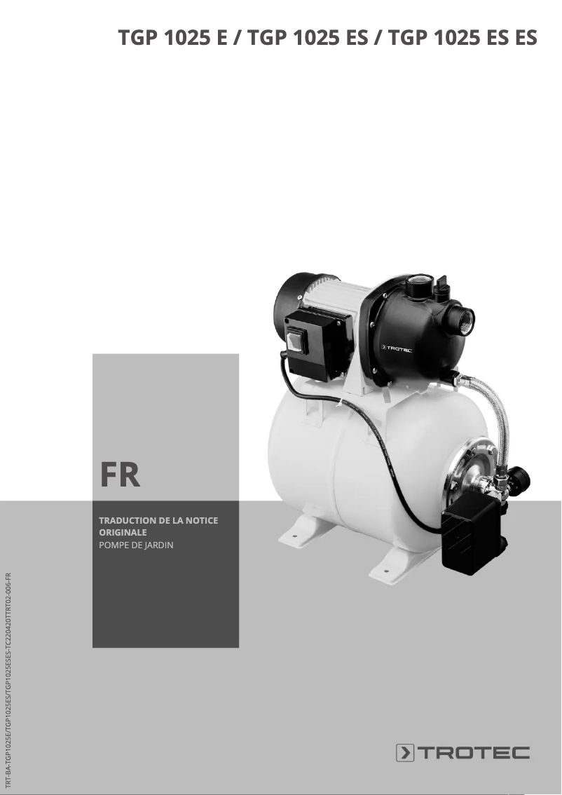 Page 1 de la notice Manuel utilisateur Trotec TGP 1025 E