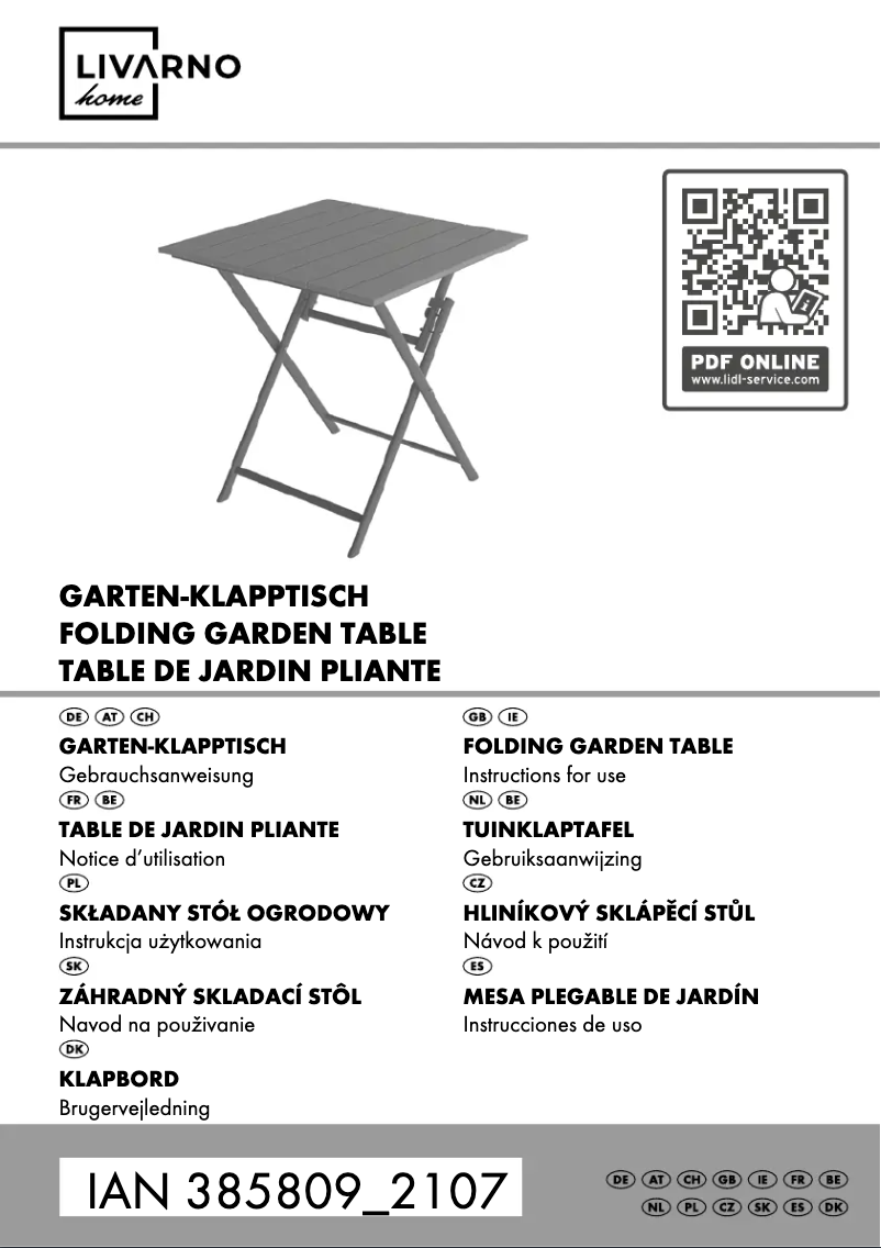 Page 1 de la notice Manuel utilisateur Livarno Lux IAN 385809