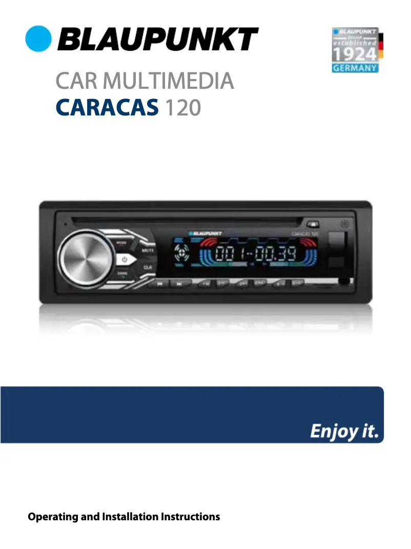 Page 1 of the manual User Manual Blaupunkt Caracas 120