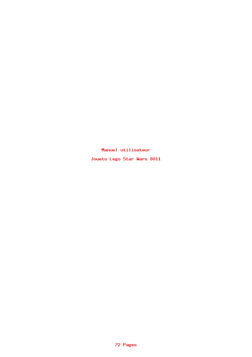 Page 1 de la notice Manuel utilisateur Lego Star Wars 8011