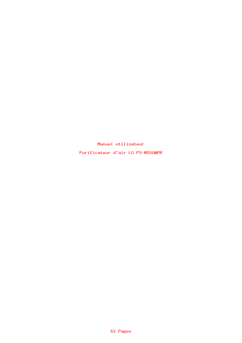 Page 1 de la notice Manuel utilisateur LG PS-N550WPR