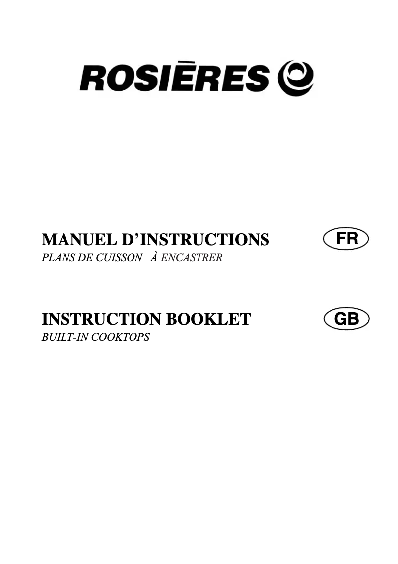 Page 1 de la notice Manuel utilisateur Rosieres RTF 765 SF