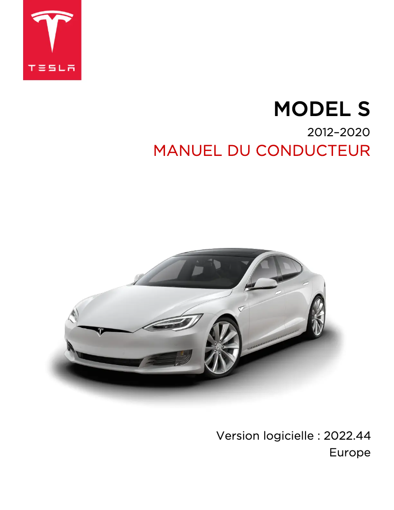 Page 1 de la notice Manuel utilisateur Tesla Model S (2017)