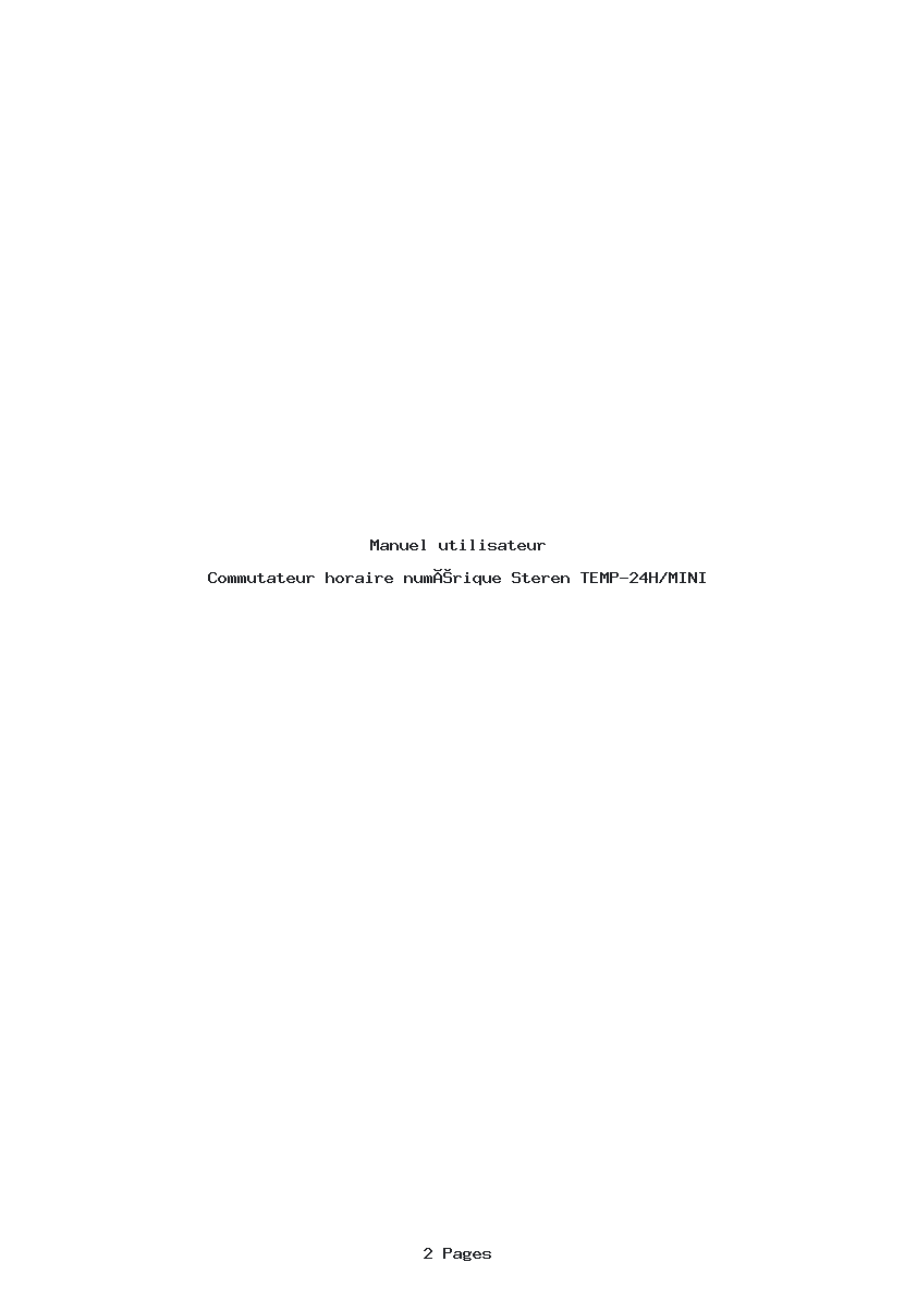 Page 1 de la notice Manuel utilisateur Steren TEMP-24H/MINI