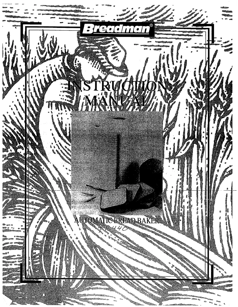 Page 1 de la notice Manuel utilisateur Breadman TR440