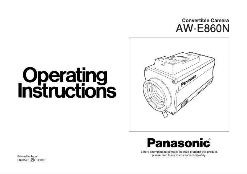 Page 1 de la notice Manuel utilisateur Panasonic AW-E860