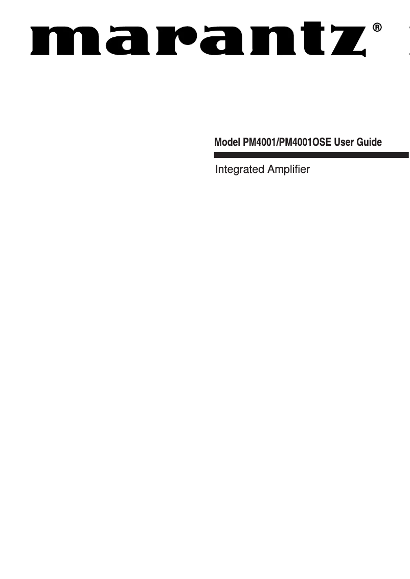 Page 1 de la notice Manuel utilisateur Marantz PM4001OSE