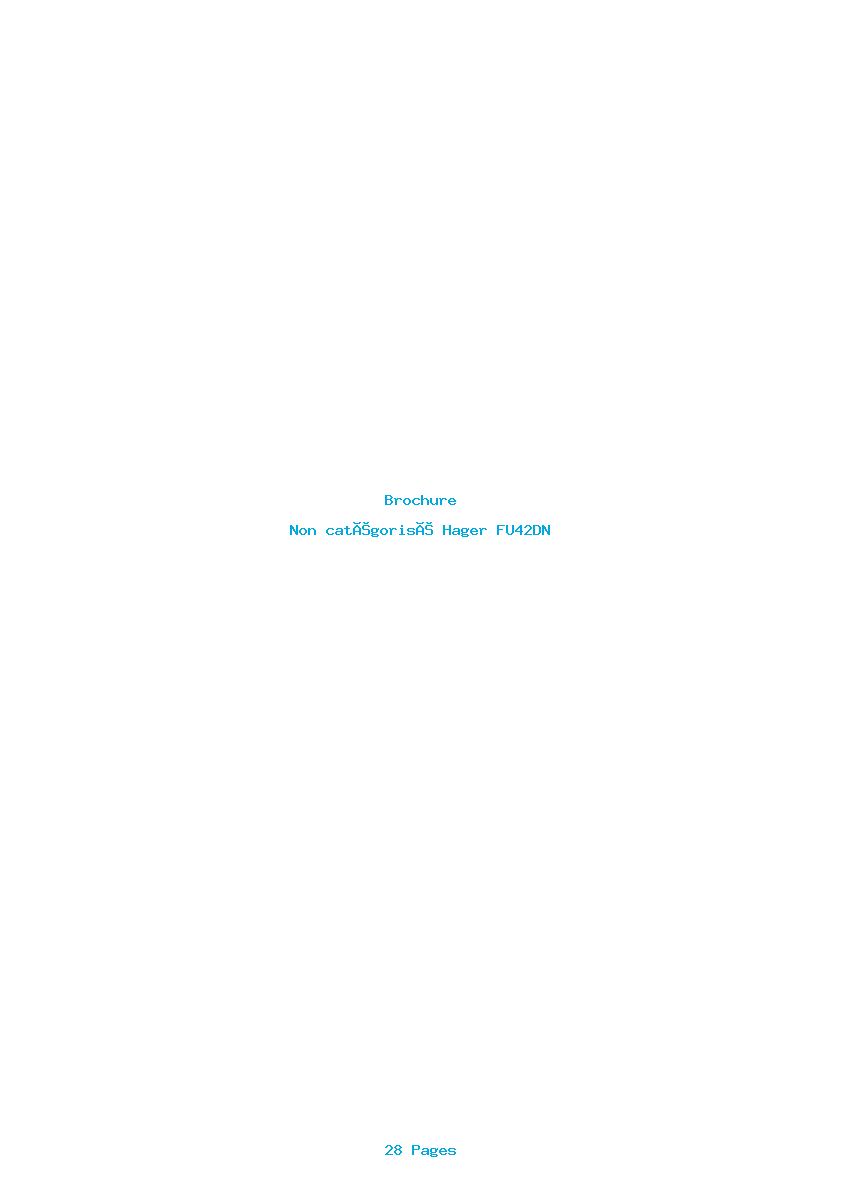 Page 1 de la notice Brochure Hager FU42DN