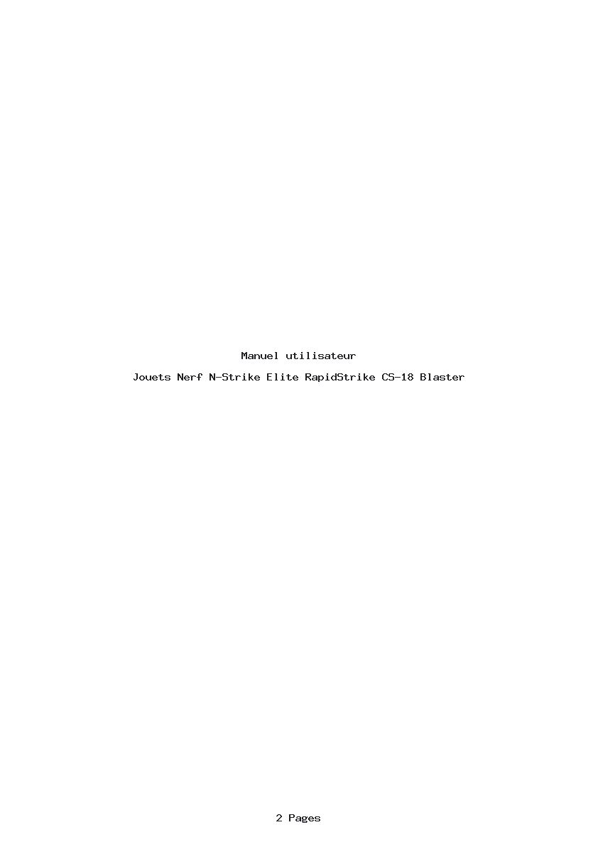 Page 1 de la notice Manuel utilisateur Nerf N-Strike Elite RapidStrike CS-18 Blaster