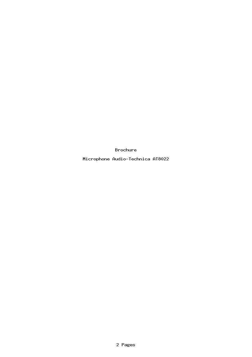 Page 1 de la notice Brochure Audio-Technica AT8022
