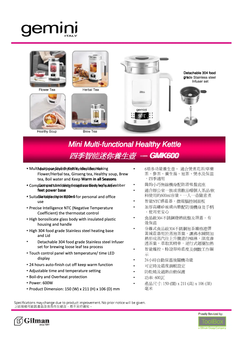 Page 1 of the manual User Manual Gemini GMK600