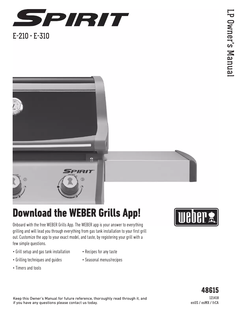 Page 1 de la notice Manuel utilisateur Weber Genesis II E-410 GBS
