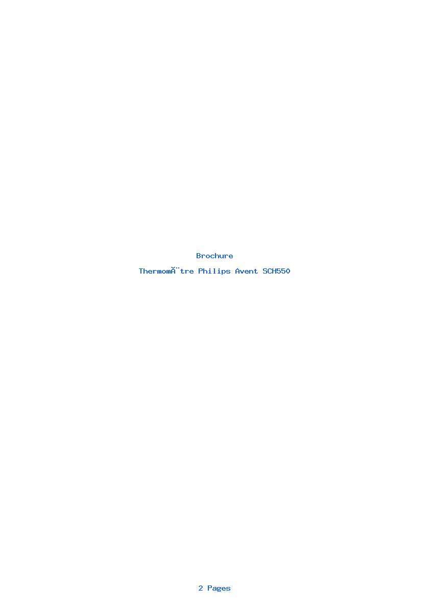 Page 1 de la notice Brochure Philips Avent SCH550