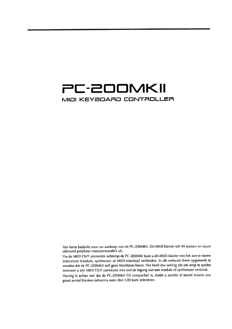 Page 1 de la notice Manuel utilisateur Roland PC-200MK2