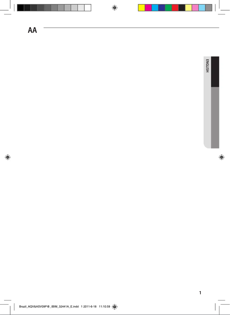 Página 1 del manual Manual de usuario Samsung AQV12PSBAX