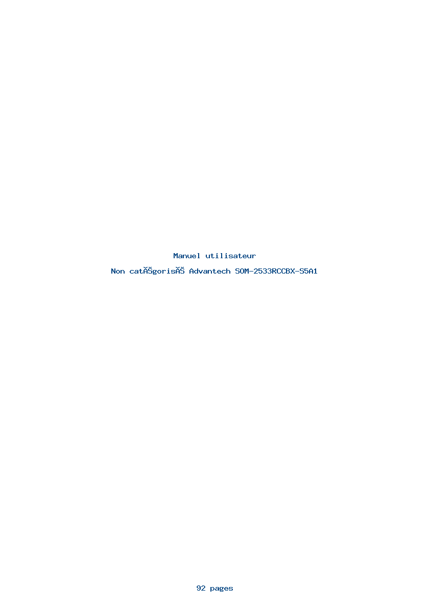 Page 1 de la notice Manuel utilisateur Advantech SOM-2533RCCBX-S5A1