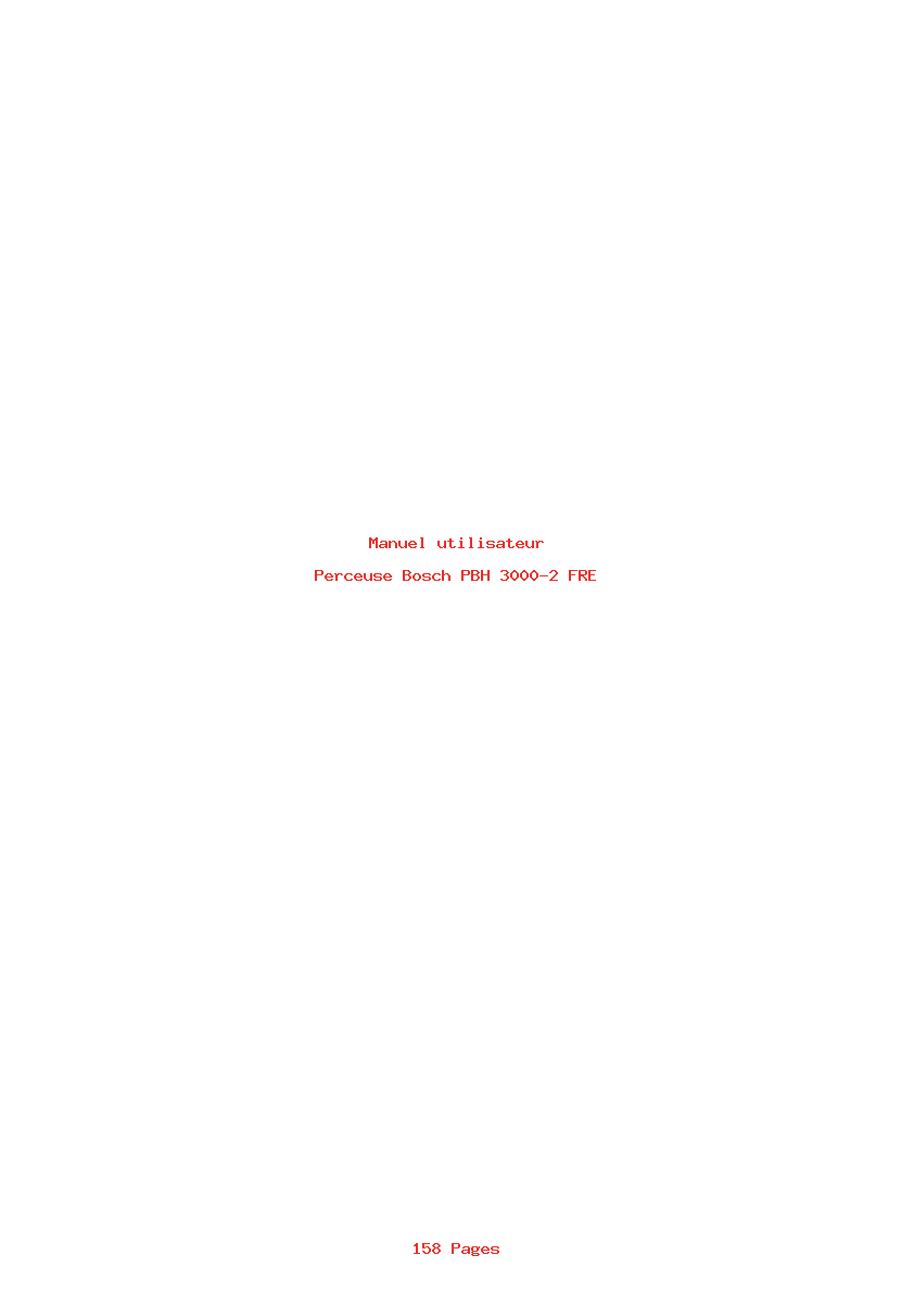 Image de la première page du manuel de l'appareil PBH 3000-2 FRE