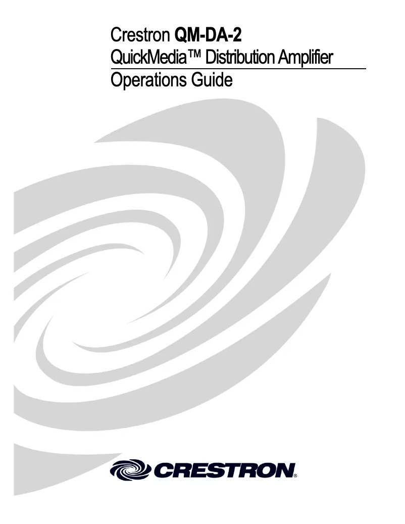 Page 1 of the manual User Manual Crestron QuickMedia QM-DA-2