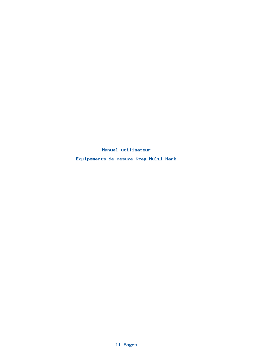 Page 1 de la notice Manuel utilisateur Kreg Multi-Mark