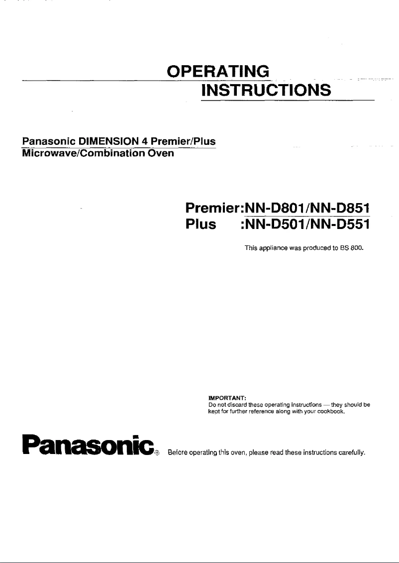 Page 1 de la notice Manuel utilisateur Panasonic NN-D551