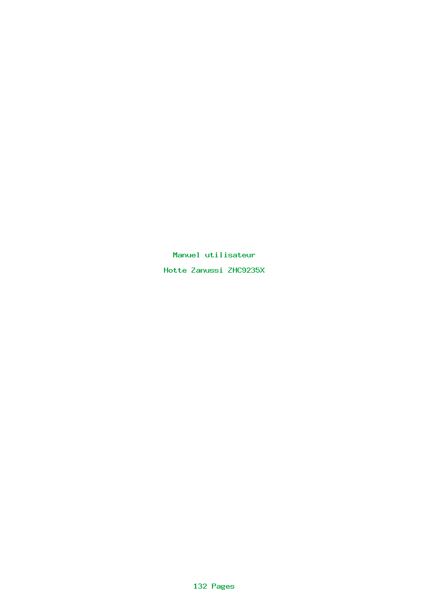 Page 1 de la notice Manuel utilisateur Zanussi ZHC9235X