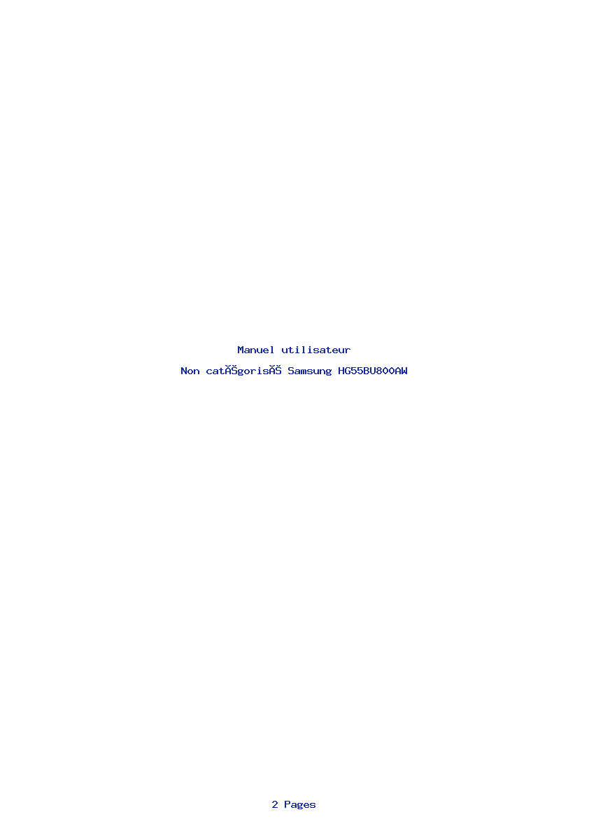 Page 1 de la notice Manuel utilisateur Samsung HG55BU800AW