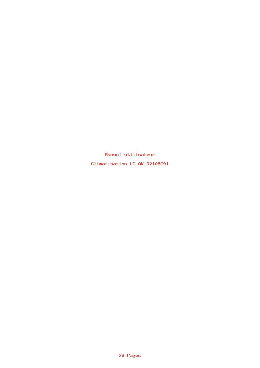 Page 1 de la notice Manuel utilisateur LG AK-Q2108C01