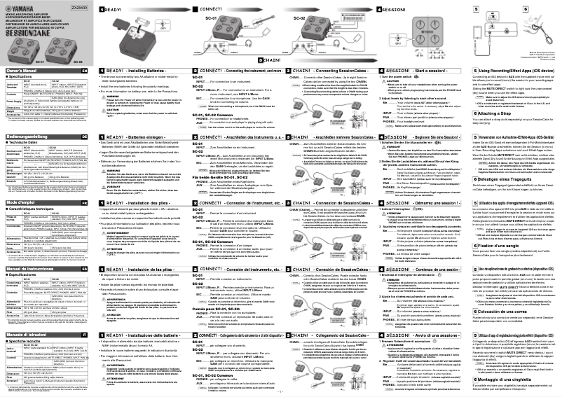 Page 1 de la notice Manuel utilisateur Yamaha SC-01
