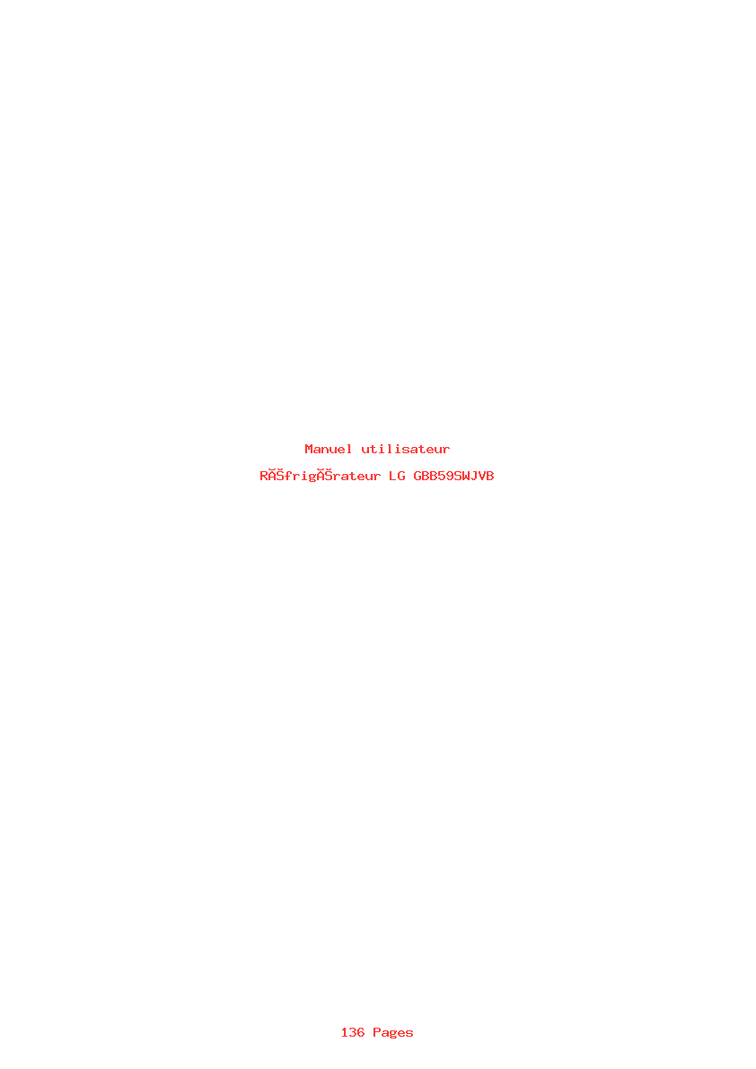 Page 1 de la notice Manuel utilisateur LG GBB59SWJVB