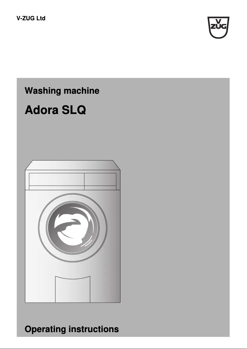 Page 1 de la notice Manuel utilisateur V-Zug Adora SLQ