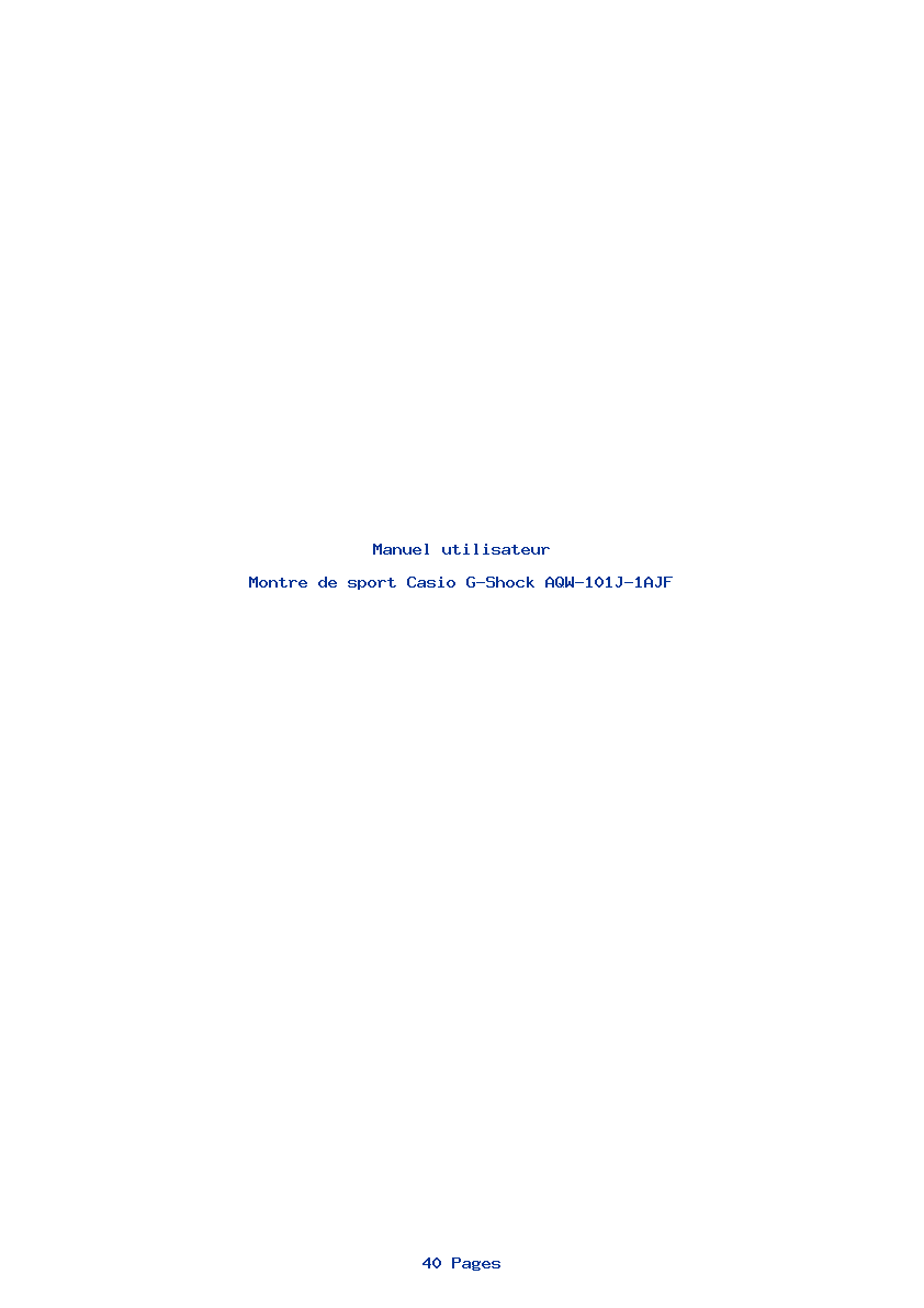 Page 1 de la notice Manuel utilisateur Casio G-Shock AQW-101J-1AJF