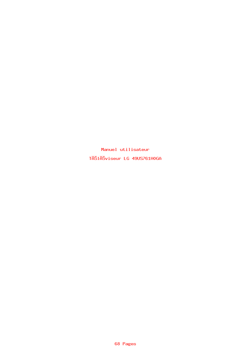 Page 1 de la notice Manuel utilisateur LG 49US761H0GA