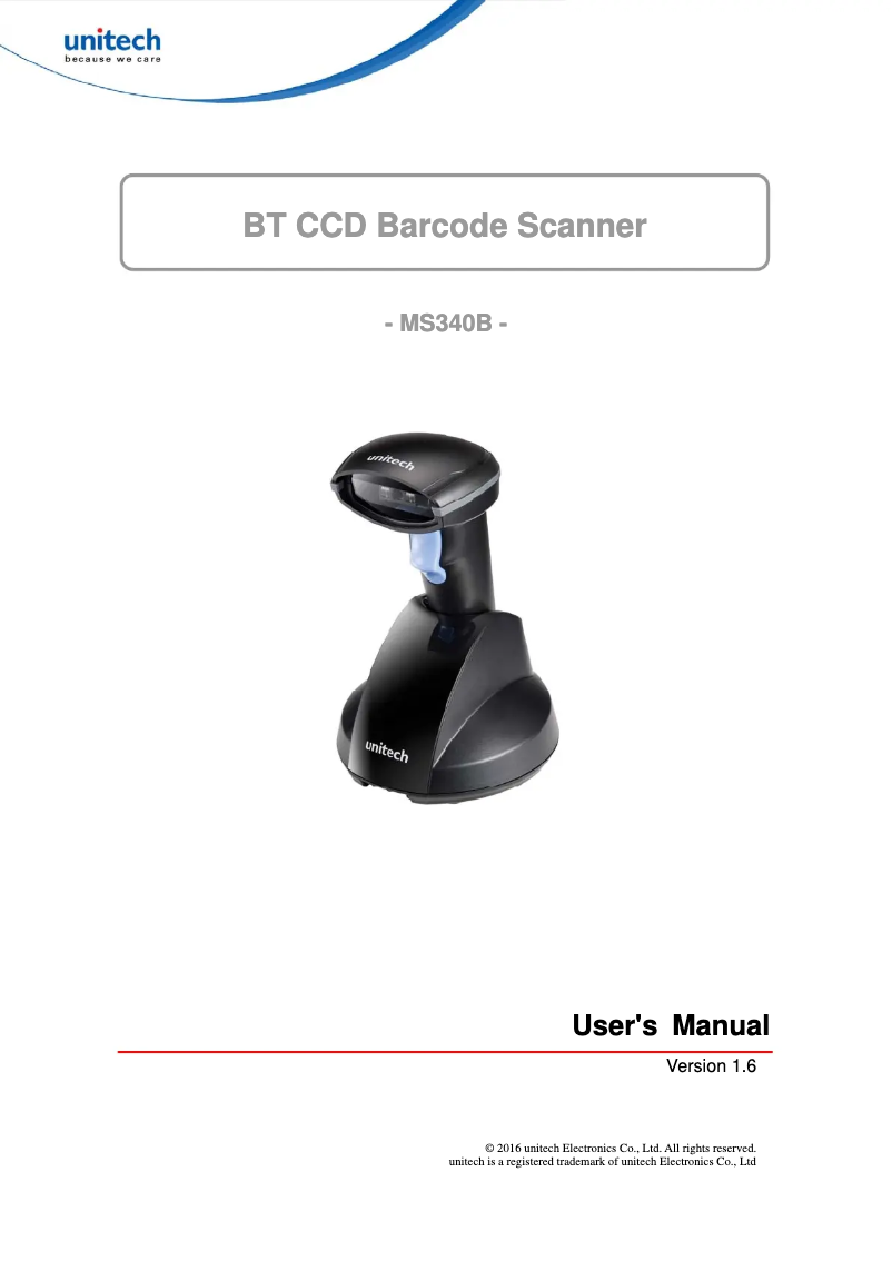 Page 1 of the manual User Manual Unitech MS340B