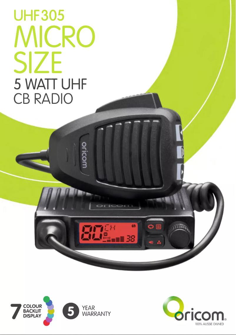 Page 1 de la notice Fiche technique Oricom UHF305