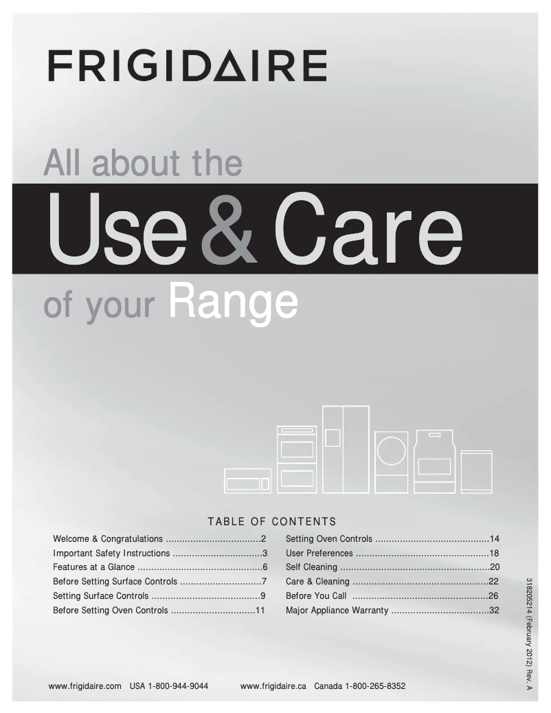 Page 1 de la notice Manuel utilisateur Frigidaire FGEF300DNF
