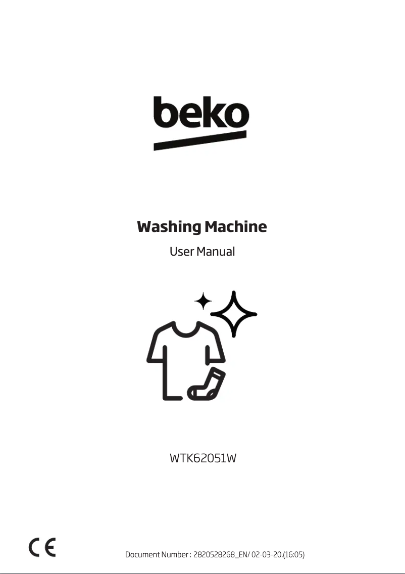 Page 1 de la notice Manuel utilisateur Beko WTK62051W