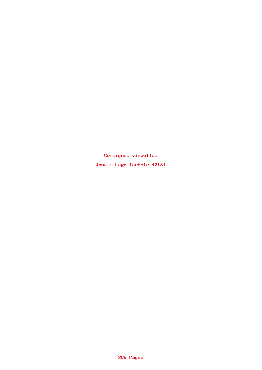 Page 1 de la notice Consignes visuelles Lego Technic 42181