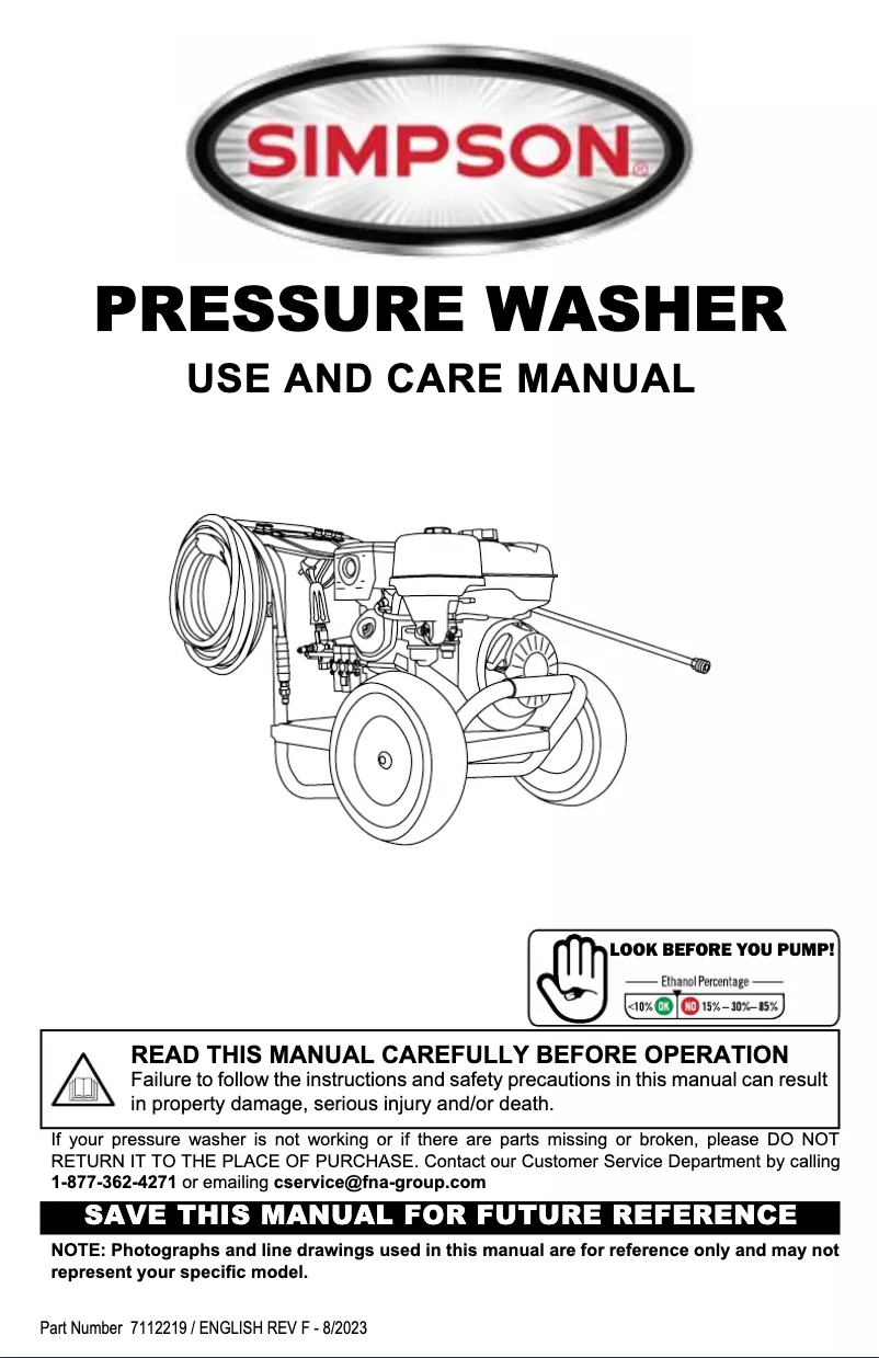 Page 1 de la notice Manuel utilisateur Simpson IS3030212