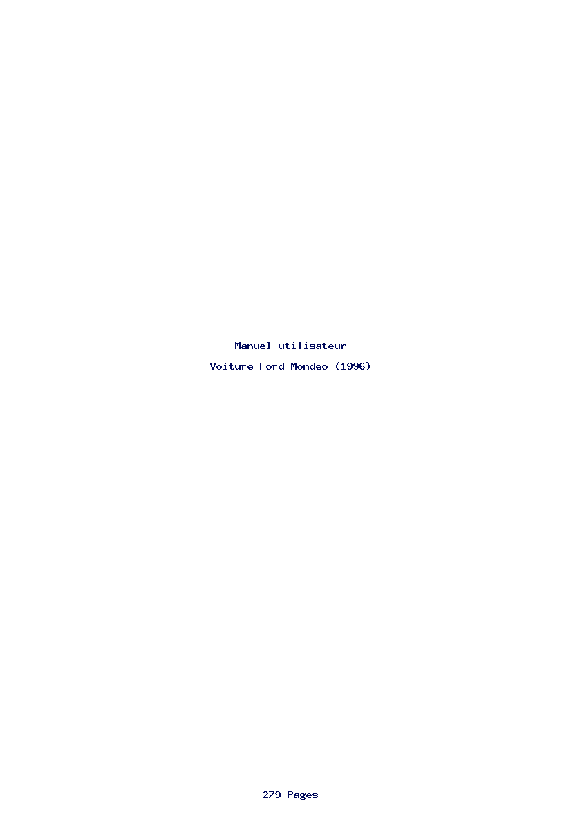 Page 1 de la notice Manuel utilisateur Ford Mondeo (1996)