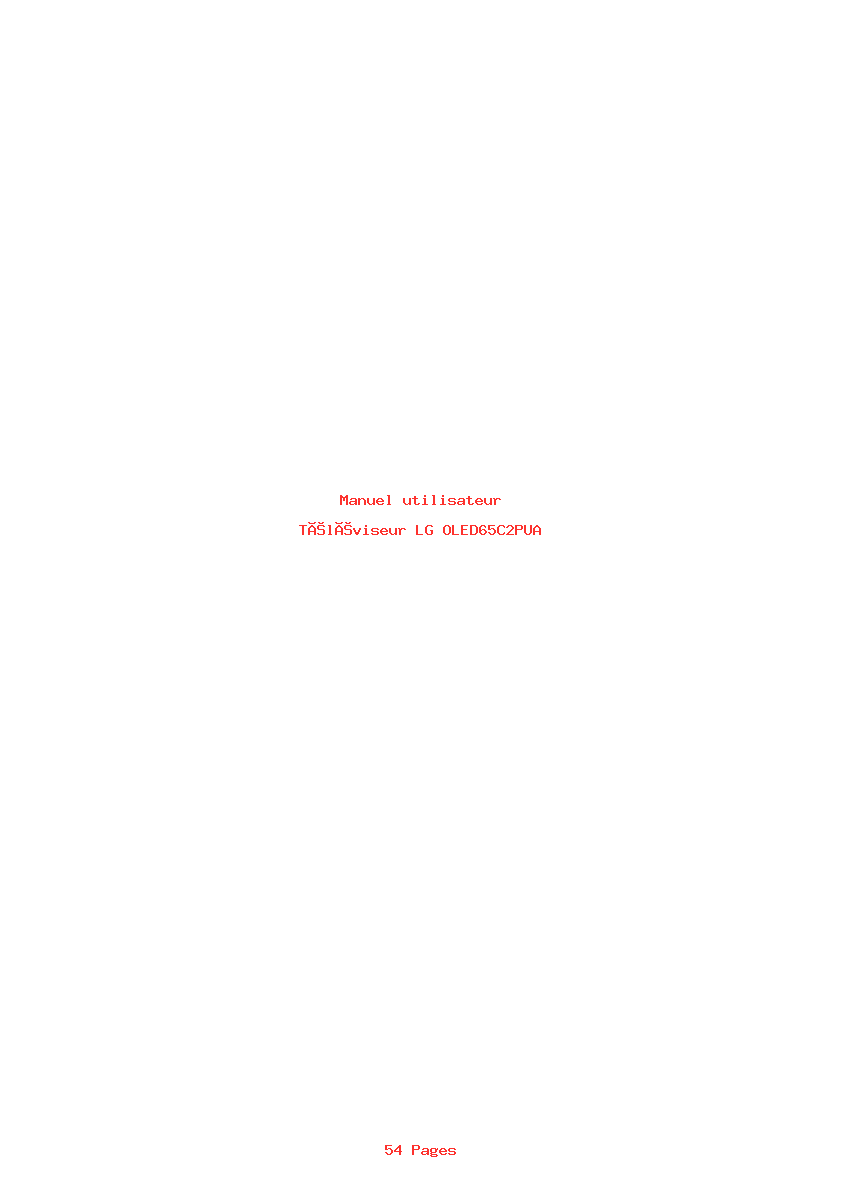Page 1 de la notice Manuel utilisateur LG OLED65C2PUA