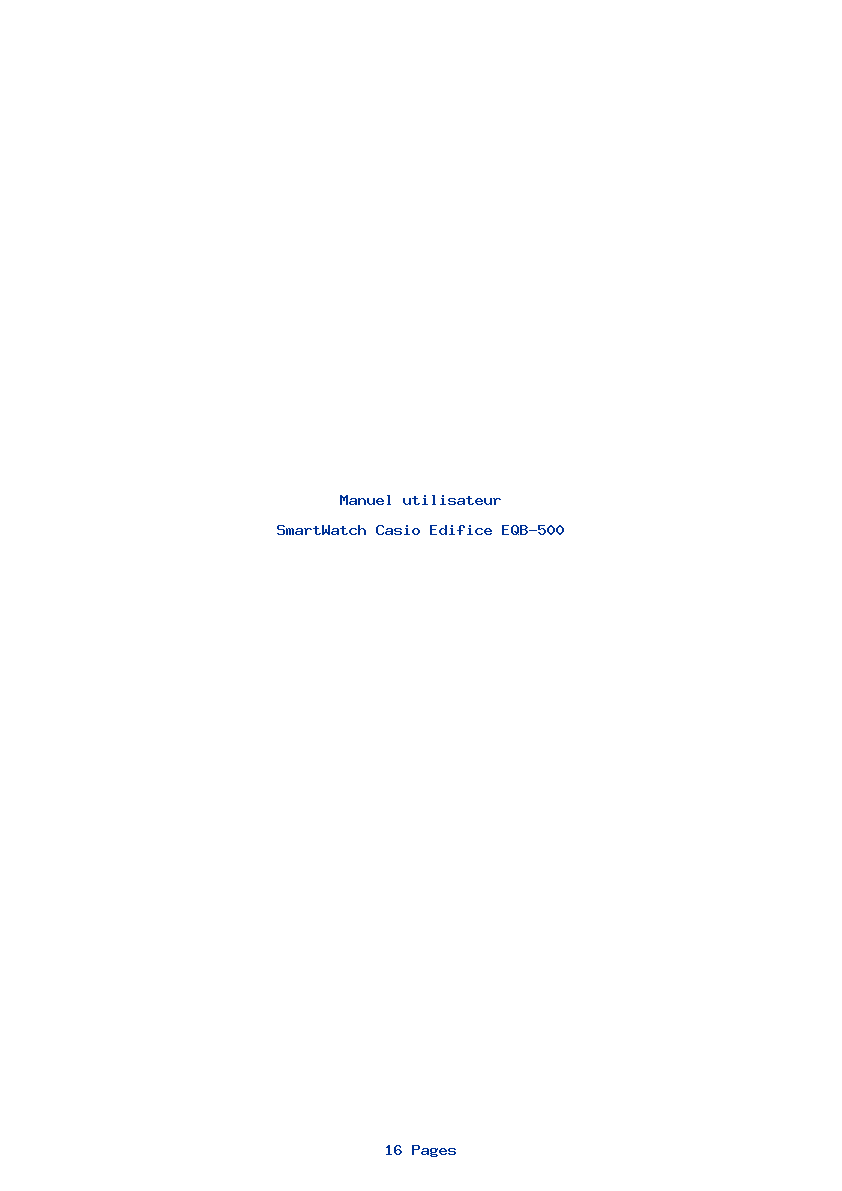 Page 1 de la notice Manuel utilisateur Casio Edifice EQB-500
