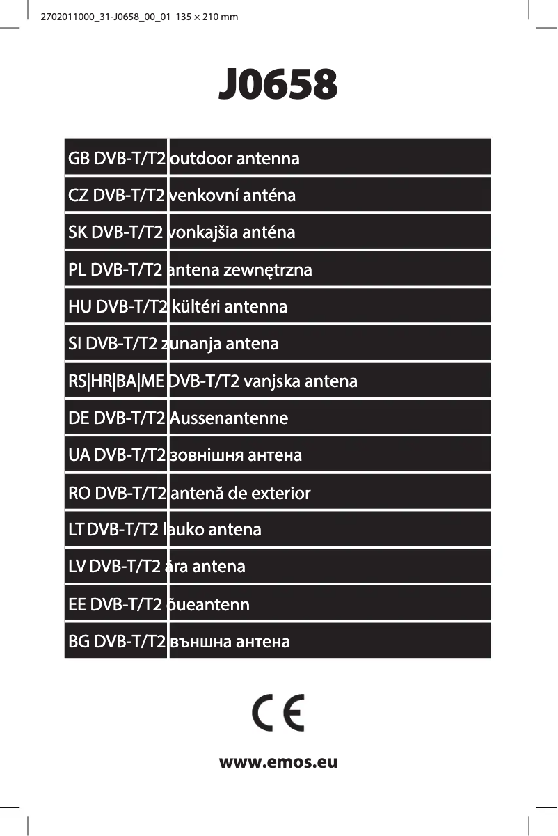 Page 1 de la notice Manuel utilisateur Emos J0658