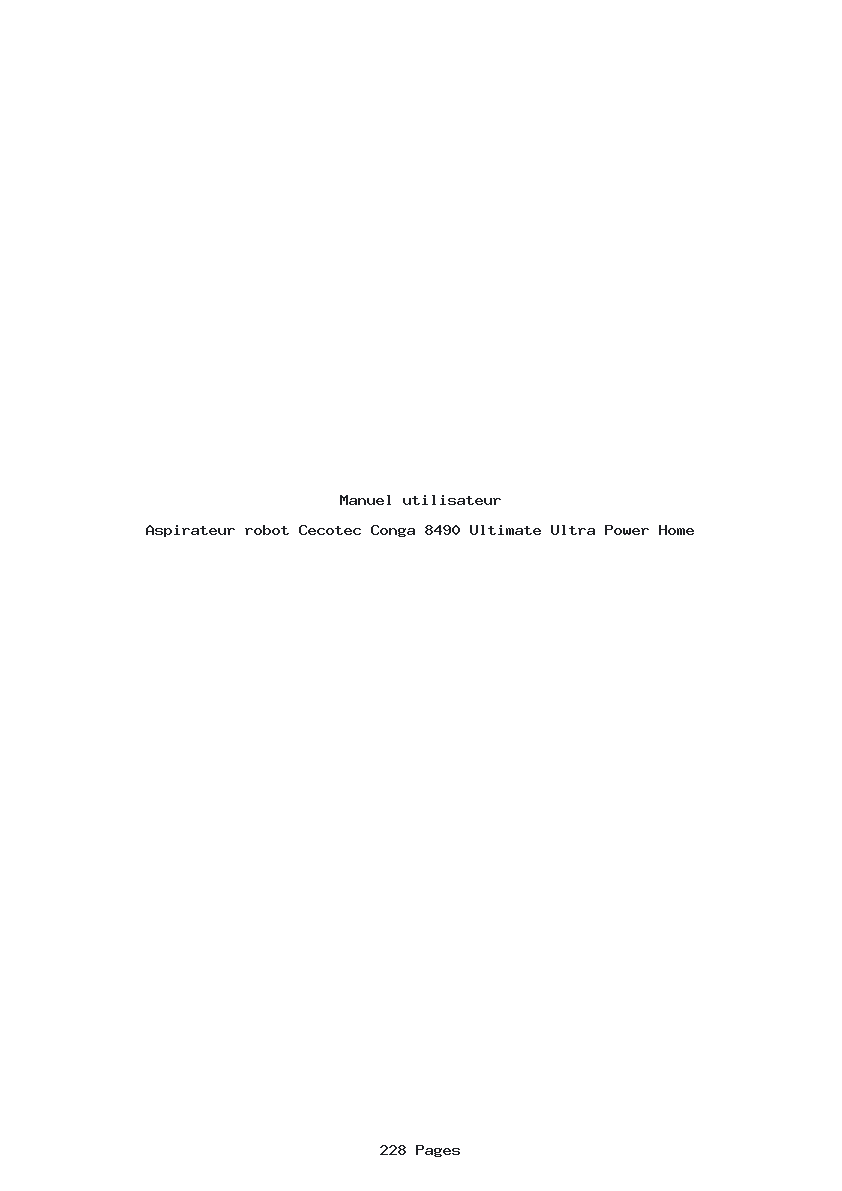 Page 1 de la notice Manuel utilisateur Cecotec Conga 8490 Ultimate Ultra Power Home