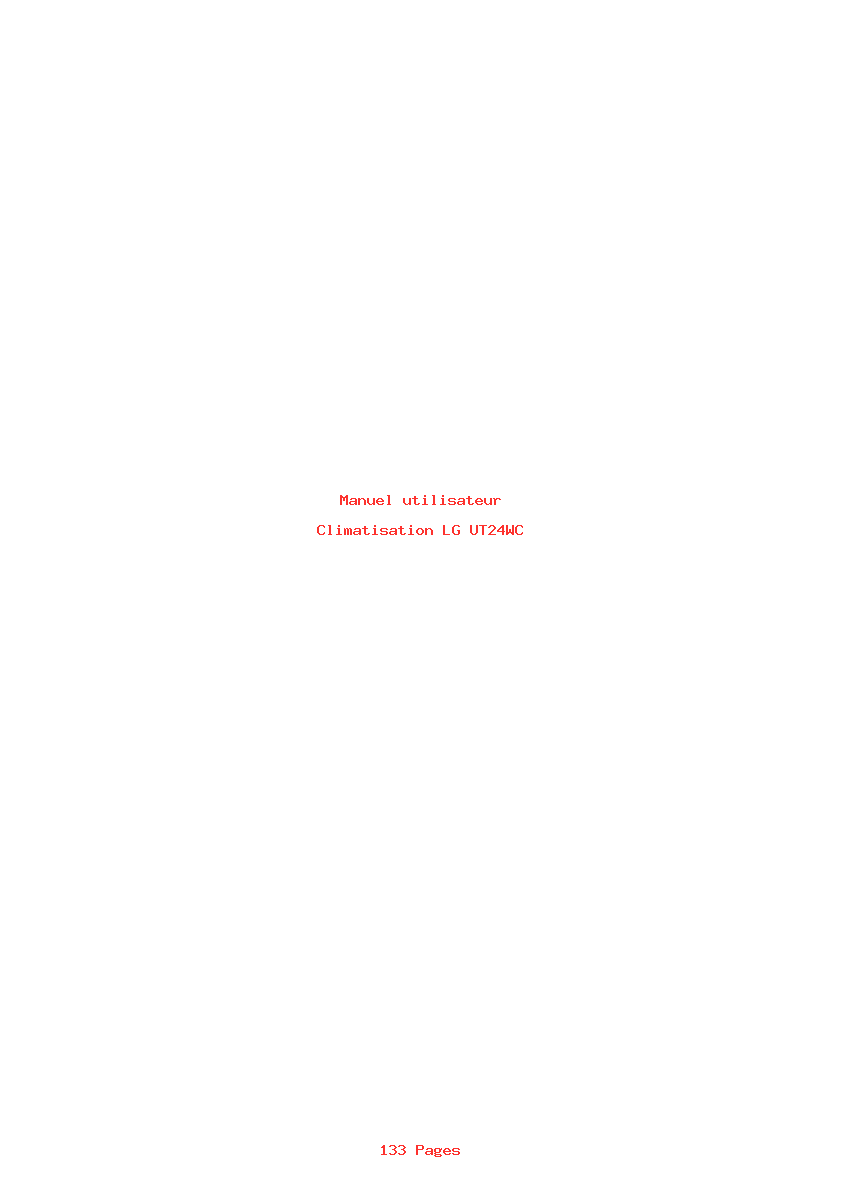 Page 1 de la notice Manuel utilisateur LG UT24WC