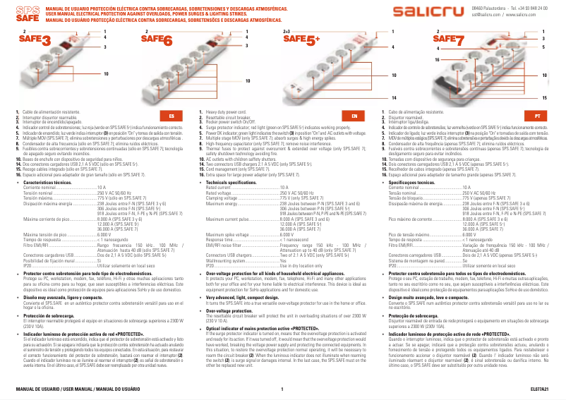 Page 1 de la notice Manuel utilisateur Salicru Safe 5+