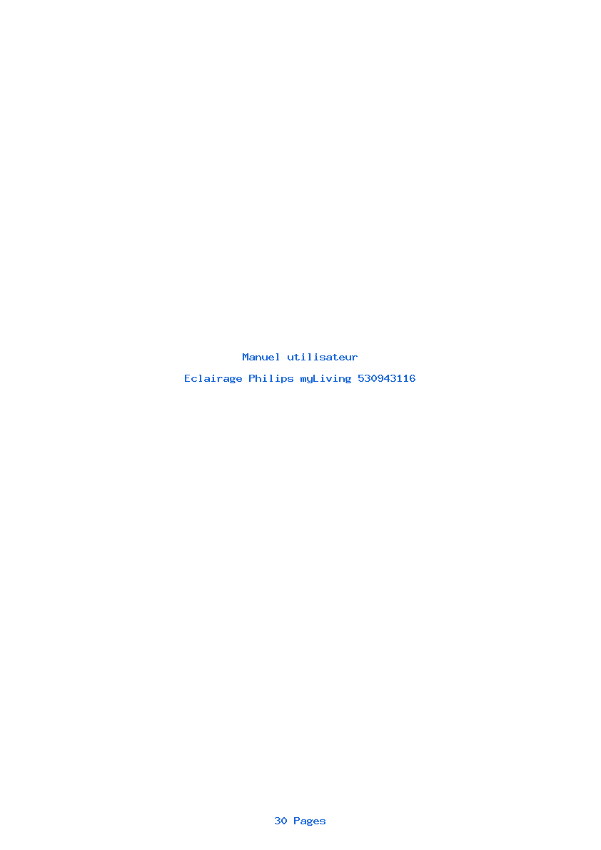 Page 1 de la notice Manuel utilisateur Philips myLiving 530943116