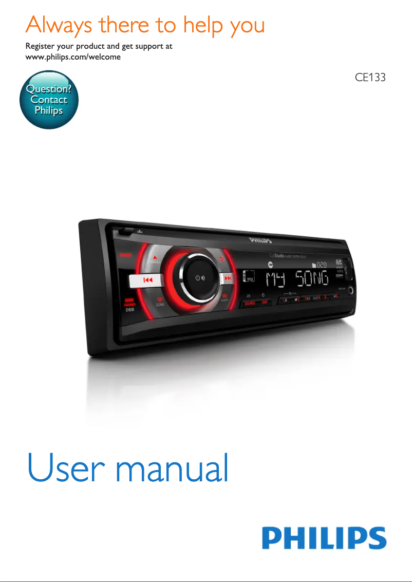 Page 1 of the manual User Manual Philips CarStudio CE133