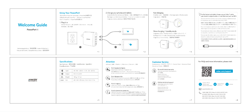 Page 1 de la notice Manuel utilisateur Anker PowerPort 4