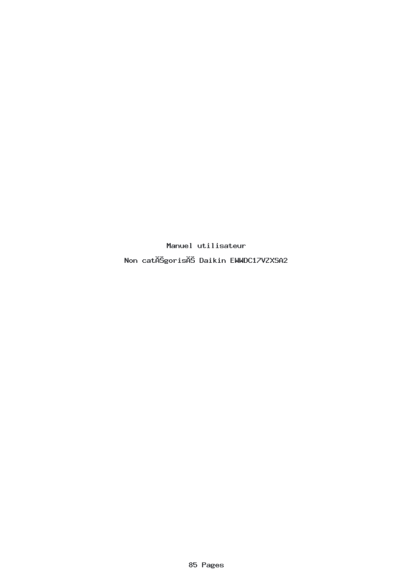 Page 1 de la notice Manuel utilisateur Daikin EWWDC17VZXSA2