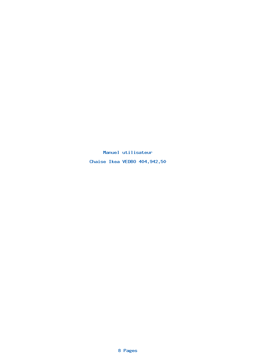 Page 1 de la notice Manuel utilisateur Ikea VEDBO 404.942.50
